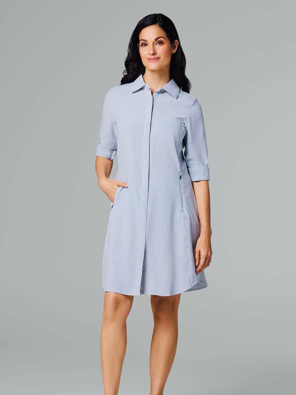 Coolibar Shirt Dress Womens
Medium Blue Stripe UPF 50 Malta
Travel Beach